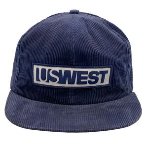 Vintage K-Products US‎ West Snapback Corduroy Hat Blue USA Made